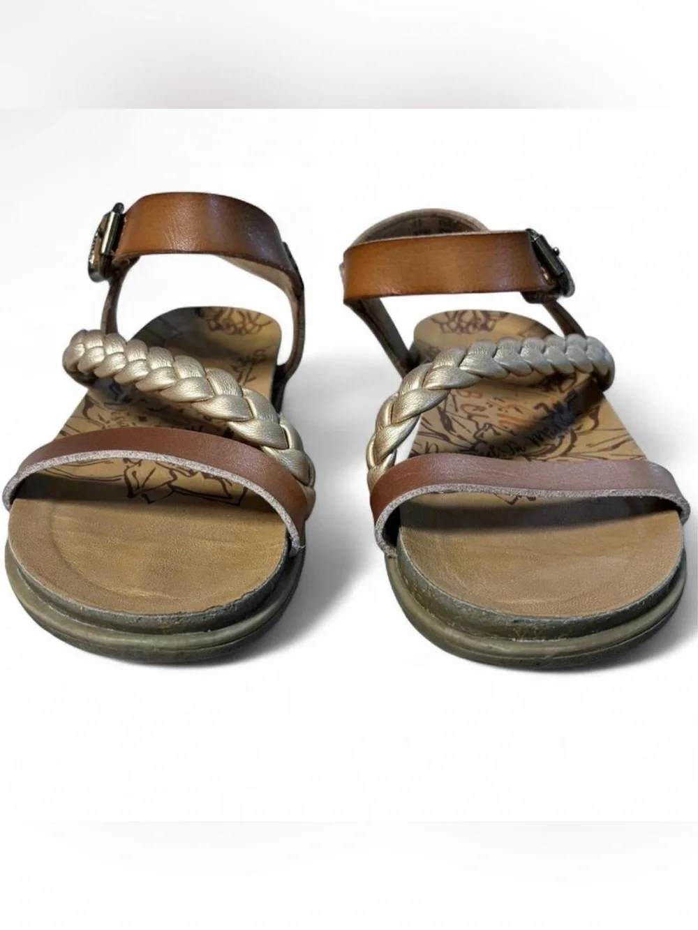 Girls Brown Braided Strappy Blowfish Sandal Size 11